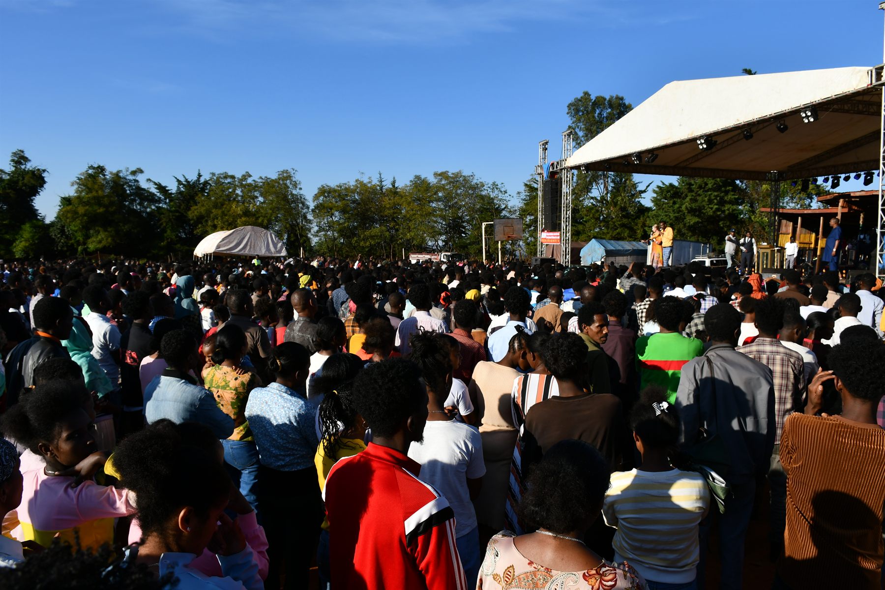 Crowd and stage during follow-up ministry