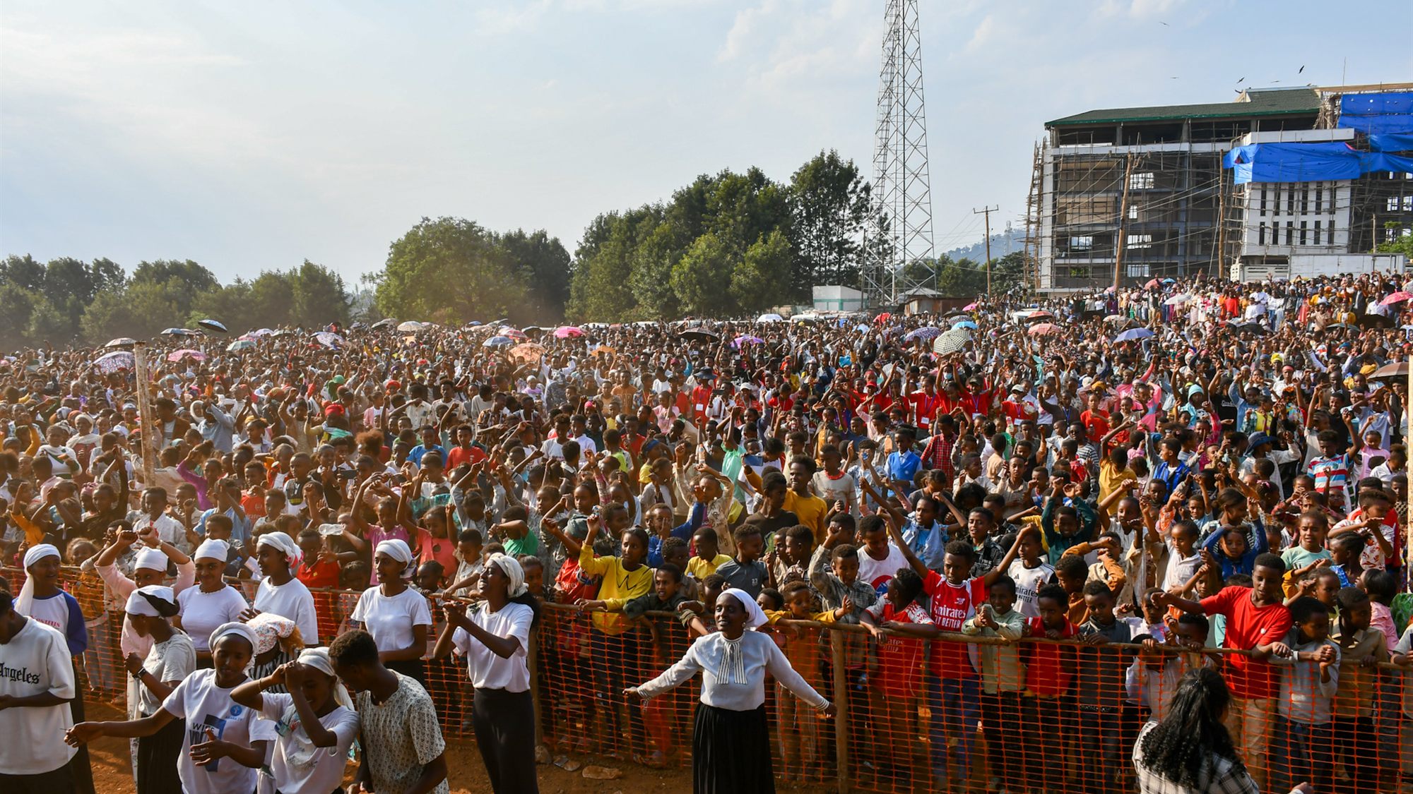 Crowd gathered for ministry updates