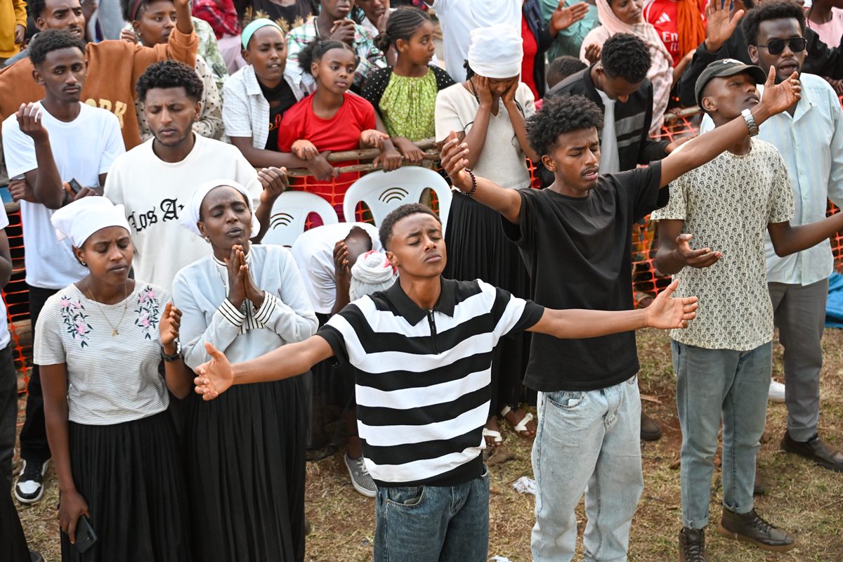 Believers in worship