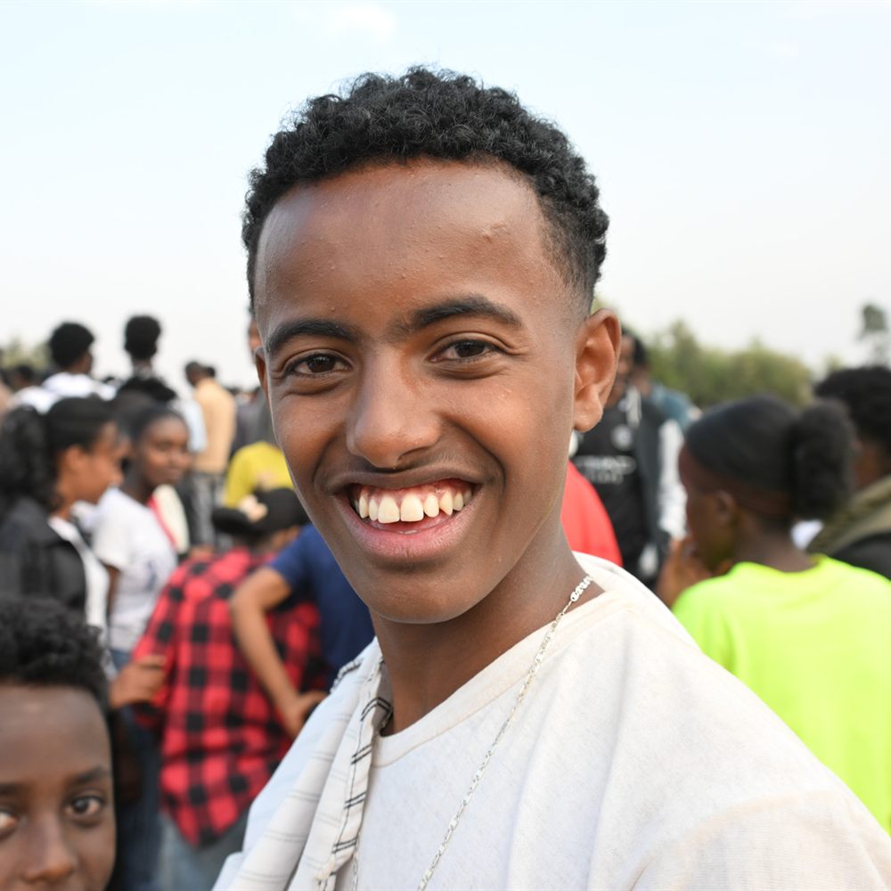 Young man smiling