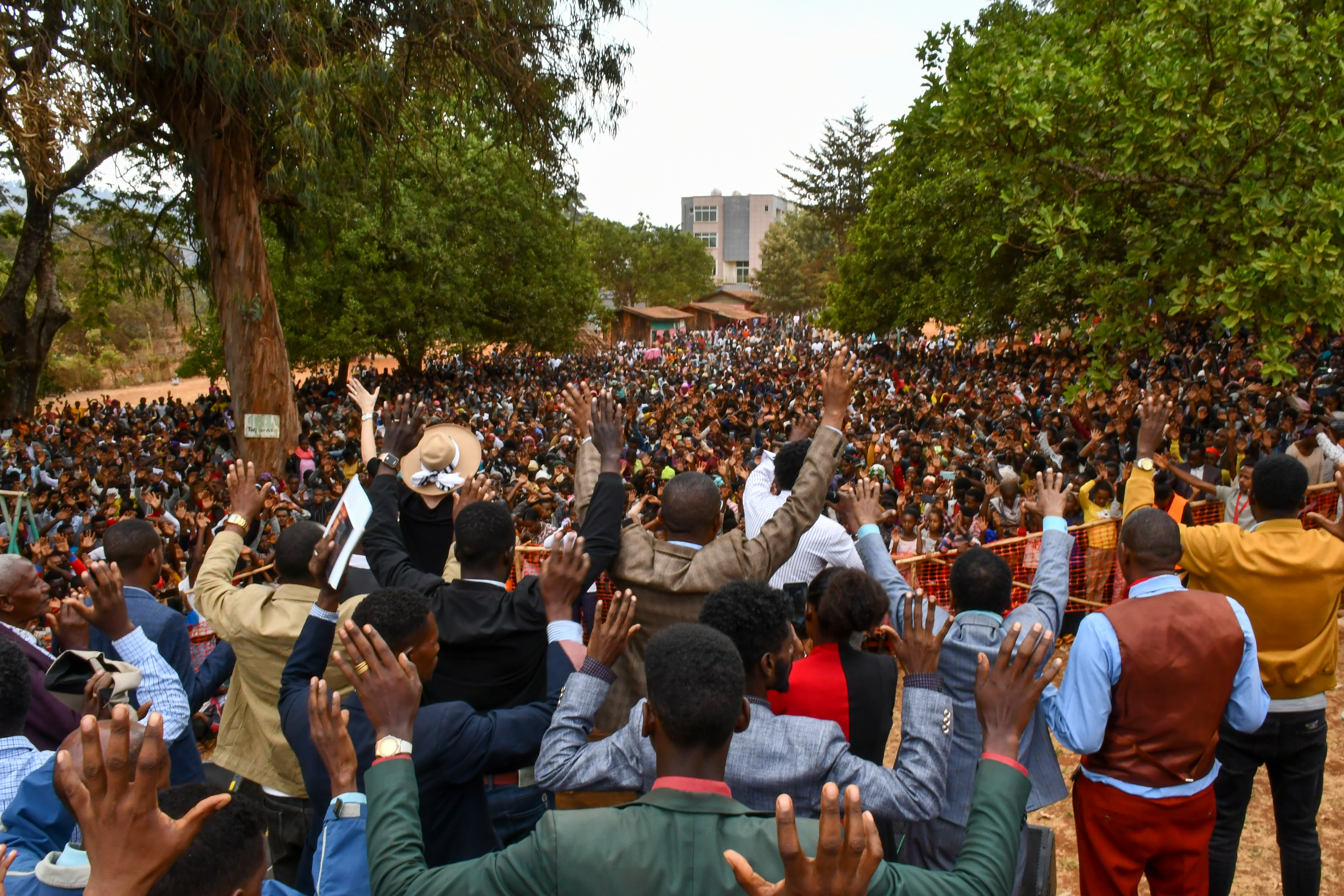 Large crowd gathered for mass evangelism